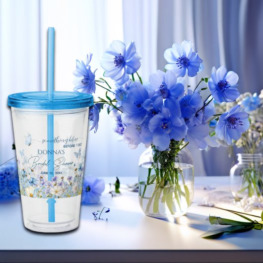 Something Blue voor 'Ik doe' Bloemige Bruids-Showe Acryl Drinkbeker