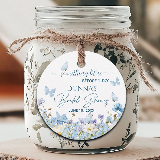 Something Blue voor 'Ik doe' Florale Bruids Shower Bedankjes Labels