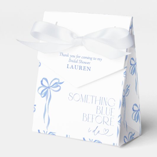 Something Blue voor ik het doe Bruidsdouche Bedankdoosjes (Voorkant Zijde)