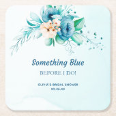 Something Blue voor ik trouw Bloemige Bruids Showe Kartonnen Onderzetters (Voorkant)