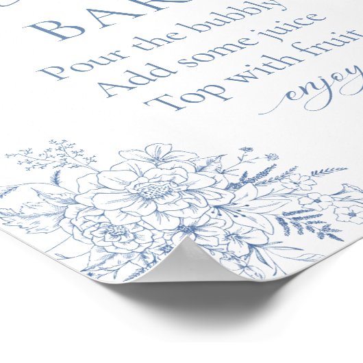 Something Blue Vrijgezellenfeest Mimosa Bar Poster (Hoek)