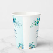 Something Blue Waterverf Bloem Bruidsdouche  Papieren Bekers (Links)