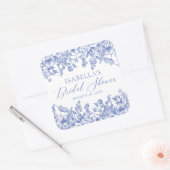Something Blue Waterverf Bloemen Bruidsdouche Vierkante Sticker (Envelop)