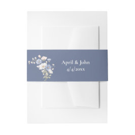 Something Blue Wedding Invitation Belly Band Uitnodigingen Wikkel
