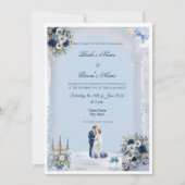 Something Blue Wedding Invitation Card Kaart (Voorkant)