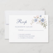 Something Blue Wedding RSVP card (Voorkant)