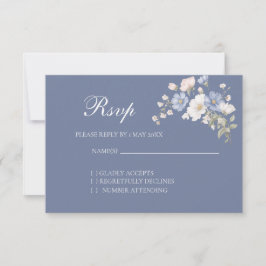 Something Blue Wedding RSVP card Kaartje