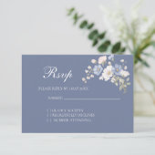Something Blue Wedding RSVP card Kaartje (Staand voorkant)