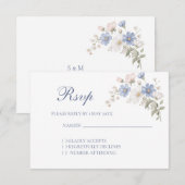 Something Blue Wedding RSVP card Kaartje (Voorkant / Achterkant)