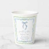 Something Blue Whimsical Bow Bridal Shower Papieren Bekers (Achterkant)