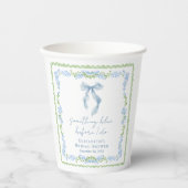 Something Blue Whimsical Bow Bridal Shower Papieren Bekers (Voorkant)