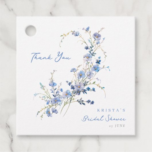 Something Blue Wildbloemen Bruidsdiner Bedankjes Labels (Voorkant)