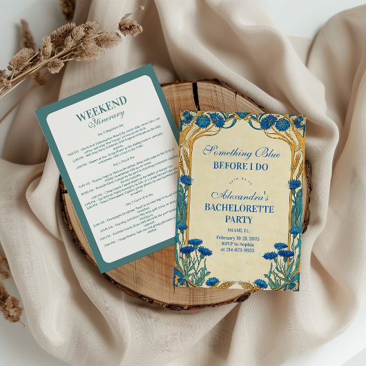 Something Blue Wildflower Bachelorette Party Kaart