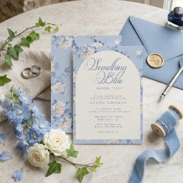 Something Blue Wildflower Boeket Bruidsfeest Kaart