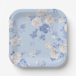 Something Blue Wildflower Boeket Bruidsfeest Papieren Bordje