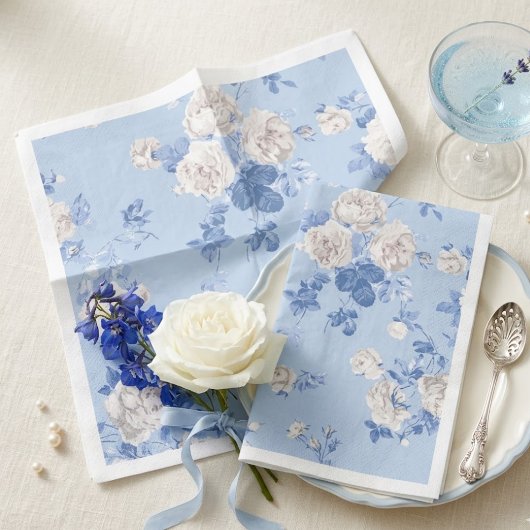 Something Blue Wildflower Boeket Bruidsfeest Servet