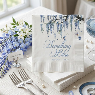 Something Blue Wildflower Boeket Bruidsfeest  Servet