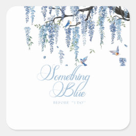 Something Blue Wildflower Boeket Bruidsmeisjesfees Vierkante Sticker