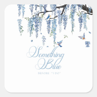 Something Blue Wildflower Boeket Bruidsmeisjesfees Vierkante Sticker