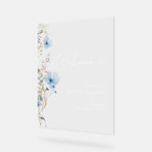 Something Blue Wildflower Bridal Shower Acryl Bord (Hoek)