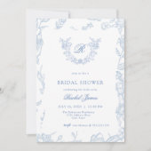 Something Blue Wildflower Bridal Shower Invitation Kaart (Voorkant)