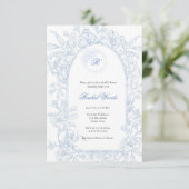 Something Blue Wildflower Bridal Shower Invitation Kaart (Staand voorkant)