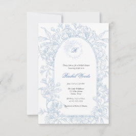Something Blue Wildflower Bridal Shower Invitation Kaart