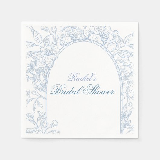 Something Blue Wildflower Bridal Shower Invitation Servet (Voorkant)