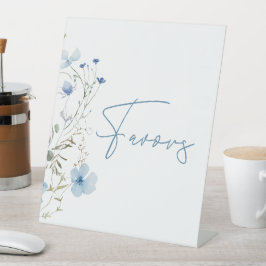 Something Blue Wildflower Bridal Shower Reclamebord Met Voetstuk