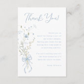 Something Blue Wildflower Bruidsdouche Bedankkaart (Voorkant)