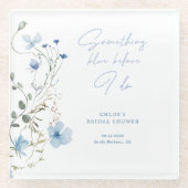 Something Blue Wildflower Bruidsdouche Glazen Onderzetter (Voorkant)