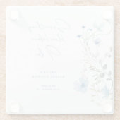 Something Blue Wildflower Bruidsdouche Glazen Onderzetter (Achterkant)