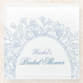 Something Blue Wildflower Bruidsdouche Uitnodiging Glazen Onderzetter