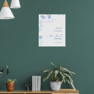 Something Blue Wildflower Bruidsdouche Uitnodiging Poster