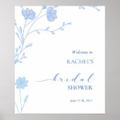 Something Blue Wildflower Bruidsdouche Uitnodiging Poster (Voorkant)