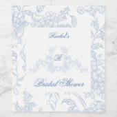Something Blue Wildflower Bruidsdouche Uitnodiging Wijn Etiket (Enkel label)