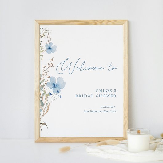 Something Blue Wildflower Bruidsuitnodiging Poster