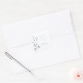 Something Blue Wildflower Bruidsuitnodiging Vierkante Sticker (Envelop)