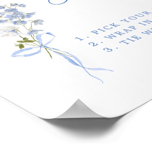 Something Blue Wildflower Ribbon Bloembalk Poster (Hoek)