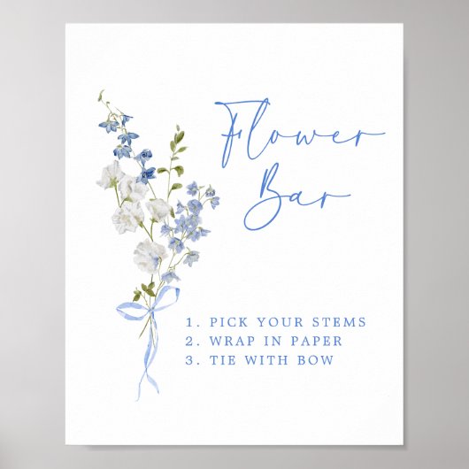 Something Blue Wildflower Ribbon Bloembalk Poster (Voorkant)