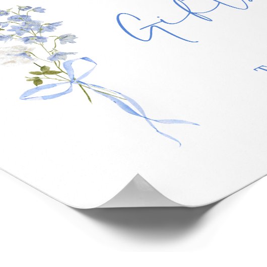 Something Blue Wildflower Ribbon Kaarten & Geschen Poster (Hoek)