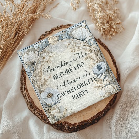 Something Blue Winter Bloemen Bachelorette Servet