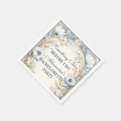 Something Blue Winter Bloemen Bachelorette Servet (Hoek)