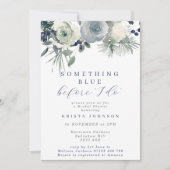 Something Blue Winter Bloemen Bruiloftsfeest Kaart (Voorkant)