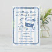 Something Brewed Coffee Bruiloftsfeest Kaart (Staand voorkant)