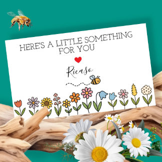 Something for You Bee on Flowers Personalized Gift Visitekaartje