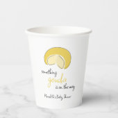 Something Gouda On Way Cheese Wheel Baby Shower Papieren Bekers (Voorkant)