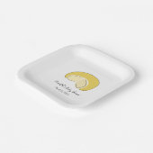 Something Gouda On Way Cheese Wheel Baby Shower Papieren Bordje (Gebogen)