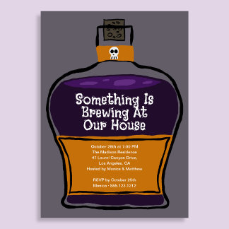 Something Is Brewing Halloween Party Invitation Kaart
