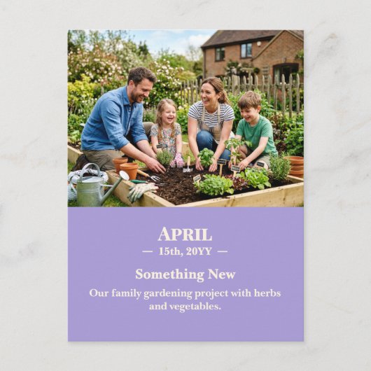 Something New April Memory Photo Postcard Briefkaart (Voorkant)